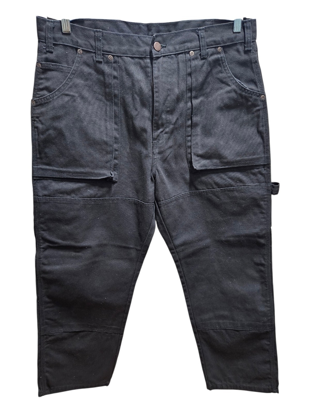 Genuine Dickies Duck Canvas Logger Pants Black Double Knee Carpenter 36x30 - Picture 2 of 9